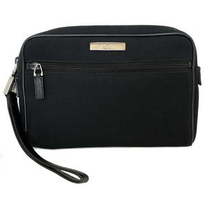 Gucci plain bag Shoulder plate black logo wristlet nylon